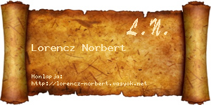 Lorencz Norbert névjegykártya
